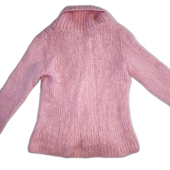 Vtg Lauren Ralph Lauren Exclusive Hand Knit Pink Cable Knit Shawl Neck Sweater M - Picture 3 of 9